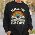Take A Look A Book Vintage Reading Librarian Rainbow Sweatshirt Gifts for Him Take A Look A Book Vintage Reading Librarian Rainbow Sweatshirt Gifts for Him