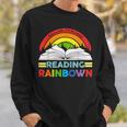 Take A Look It's In A Book Reading Retro Rainbow Vintage Sweatshirt Gifts for Him
