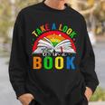 Take A Look It's In A Book Retro Groovy Reading Books Lovers Sweatshirt Gifts for Him