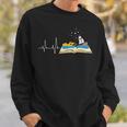 Love Books Heartbeat Reading Book Bibliophile Avid Reader Sweatshirt Gifts for Him