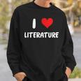I Love Literature Heart Books Writing Reading Read Write Sweatshirt Gifts for Him