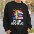 Merry Bookmas Christmas Bookworm Xmas Book Lover Reading Sweatshirt Gifts for Him