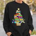 Merry Christmas Tree Reading Books Nerd Sweatshirt Gifts for Him