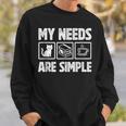 My Needs Are Simple Cat Reading Books Tea Sweatshirt Gifts for Him My Needs Are Simple Cat Reading Books Tea Sweatshirt Gifts for Him