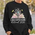 A New Chapter Begins Book Floral Bloom Sweatshirt Gifts for Him