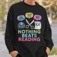 Nothing Beats Reading Rock Paper Scissors Game Book Lover Sweatshirt Gifts for Him