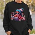 Octopus Reading Book Kraken Book Lover Sweatshirt Gifts for Him
