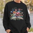 Open Book With Wildflowers Blooming Around Pages Sweatshirt Gifts for Him Open Book With Wildflowers Blooming Around Pages Sweatshirt Gifts for Him