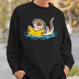 Otter Reading Bookaholics Sea Otter And Book Lover Sweatshirt Gifts for Him