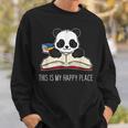 Panda Bear Books Reading Library Saying Sweatshirt Gifts for Him