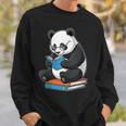 Panda With Glasses Reading Book Librarian Panda Sweatshirt Gifts for Him