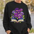 Pansies Flowers Book Pansy Floral Sweatshirt Gifts for Him