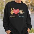 Peace Love & Poetry Poet Books Literature Writing Sweatshirt Gifts for Him