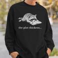 The Plot Thickens Raccoon Book Lover Sweatshirt Gifts for Him
