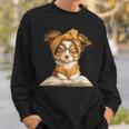 Puppy Open Book Reading Dog Lover Graphic Portrait Round Sweatshirt Gifts for Him Puppy Open Book Reading Dog Lover Graphic Portrait Round Sweatshirt Gifts for Him