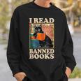 I Read Banned Books Cat Reader Bookworm Sweatshirt Gifts for Him