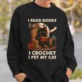 Read Books Crochet & Pet Lazy Cat Coffee Sweatshirt Gifts for Him