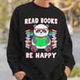 Read Books Be Happy Panda Literacy Reading Teacher Sweatshirt Gifts for Him Read Books Be Happy Panda Literacy Reading Teacher Sweatshirt Gifts for Him