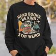 Read Books Be Kind Stay Weird Book Dragon Skeleton Reading Sweatshirt Gifts for Him Read Books Be Kind Stay Weird Book Dragon Skeleton Reading Sweatshirt Gifts for Him