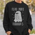 Read More Boooooks Cute Halloween Ghost Reading a Book Sweatshirt Gifts for Him