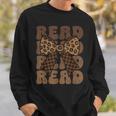 Read Coquette Bow Retro Western Groovy Leopard Reading Sweatshirt Gifts for Him