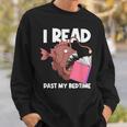 I Read Past My Bed Time Librarian Book Reading Anglerfish Sweatshirt Gifts for Him