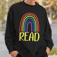READ Rainbow Read Librarian Teacher Book Readers Reading Sweatshirt Gifts for Him