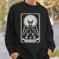 The Reader Tarot Card Books Skeleton Reading Book Sweatshirt Gifts for Him The Reader Tarot Card Books Skeleton Reading Book Sweatshirt Gifts for Him