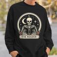 The Reader Tarot Skeleton Gothic Bookish Book Reading Lover Sweatshirt Gifts for Him