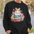 Reading Books Booklover Hamster And Watercolor Books Sweatshirt Gifts for Him