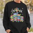 Reading Books I'm Ok National Book Lovers Lights Christmas Sweatshirt Gifts for Him Reading Books I'm Ok National Book Lovers Lights Christmas Sweatshirt Gifts for Him