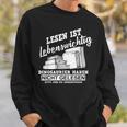 Reading Books Is Life Important Dinosaur Book Sweatshirt Gifts for Him