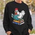 Reading Chicken Bookworm Cute Chicken With Glasses Books Sweatshirt Gifts for Him