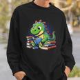 Reading Dinosaur Book Lover Cute Dino Reading Sweatshirt Gifts for Him Reading Dinosaur Book Lover Cute Dino Reading Sweatshirt Gifts for Him