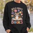 Reading Enthusiast Book Lover Tiger Cute Flowers Sweatshirt Gifts for Him