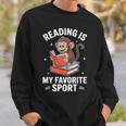 Reading Is My Favorite Sport Cute Monkey Reading Books Sweatshirt Gifts for Him