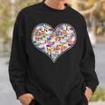Reading Library Books Lover Heart Librarian Awesome Cute Sweatshirt Gifts for Him