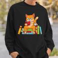 Reading For Men Women Books Cat Reading Lover Sweatshirt Gifts for Him