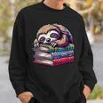 Reading Muffler Sloth On Stack Of Books Sweatshirt Gifts for Him