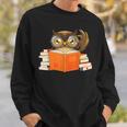Reading Owl Art Men Women Kids Bookworm Book Lovers Sweatshirt Gifts for Him
