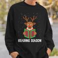 Reading Season Christmas Reindeer Bookworm Book Reader Sweatshirt Gifts for Him