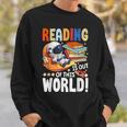 Reading Space Exploration Book Astronomy Lover Bookworm Sweatshirt Gifts for Him