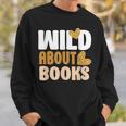 Reading Teacher Book Reader Student Leopard Wild About Books For Men Women Sweatshirt Gifts for Him