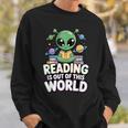 Reading Is Out Of This World Space Book Lover Bookworm Sweatshirt Gifts for Him