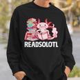 Readsolotl Axolotl Reading Fish Books Lizard Sweatshirt Gifts for Him