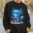 Readsolotl Blue Kawaii Axolotl Book Lover Reading Sweatshirt Gifts for Him Readsolotl Blue Kawaii Axolotl Book Lover Reading Sweatshirt Gifts for Him