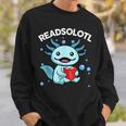 Readsolotl Cute Axolotl Read Book Ambystoma Mexicanum Kids Sweatshirt Gifts for Him