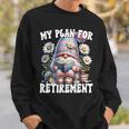 Retired Teacher Gnome Reading A Book Retirement Plan Sweatshirt Gifts for Him