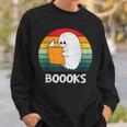 Retro Book Ghost Reading Halloween Teacher Men Women Sweatshirt Gifts for Him