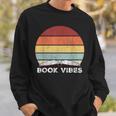 Retro Book Vibes Rainbow For Reading Lovers Vintage Sweatshirt Gifts for Him